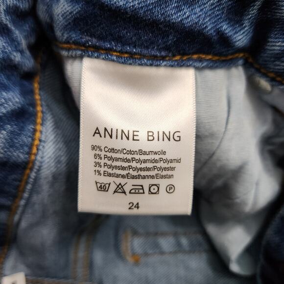 NWT Anine Bing Gabe Mid Rise Skinny Ankle Jeans Size 24 - Picture 6 of 9